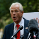 Trump apologist Peter Navarro speaks with the media as he leaves the Prettyman U.S. Courthouse on June 17, 2022 in Washington, DC.